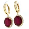 Image 2 : Glamorous Ruby Composite & Diamond Dangle Earrings