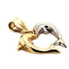 Image 2 : 14k Yellow Gold Two Tone Dolphin Pendant