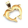 Image 3 : 14k Yellow Gold Two Tone Dolphin Pendant