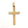 Image 1 : 14k Yellow Gold Hand Hammered Cross Pendant Charm