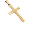 Image 2 : 14k Yellow Gold Hand Hammered Cross Pendant Charm