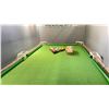 Image 2 : CONTENTS OF LARGE FLOOR POOL ROOM INCLUDING TABLE, FAUX GRASS, BALLS, TRIANGLE & FAKE TURF
