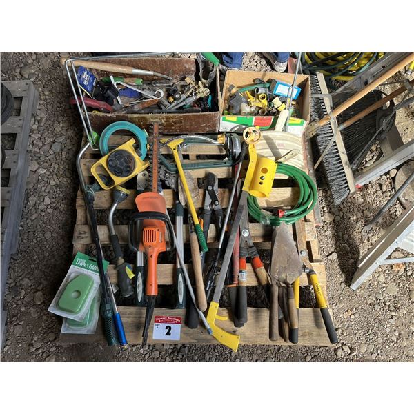 Garden Tools, Clippers, Sprinklers, Hose Reel, Holders etc