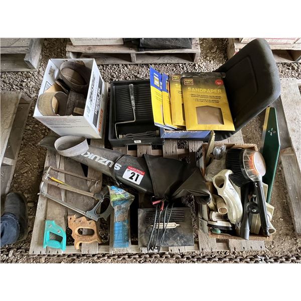Battery Charger, Hand Saws, Gun Case, Seat, Sand Paper