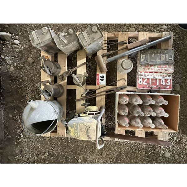 Pioneer Chainsaw, Pail, Bottles, Blow Torches & Cans