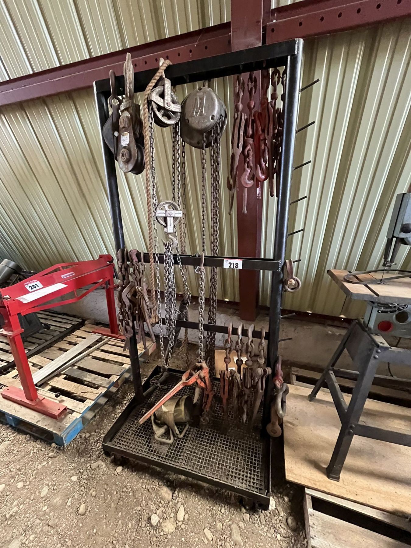 Chain Rack on Wheels with Chains