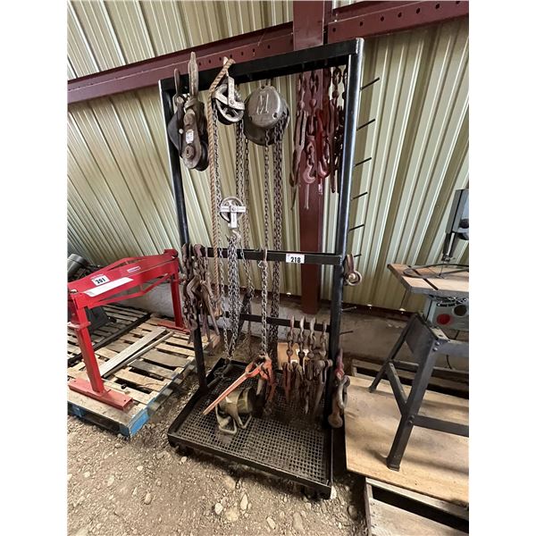 Chain Rack on Wheels with Chains
