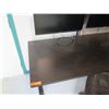 Image 2 : Black Manual Height Adjusting Desk w/ Rolling Armchair & 2 LG Monitors on Mount