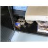 Image 8 : Husky Locking Black Metal Cabinet & Contents:  Paper, Office Supplies, etc (has key)
