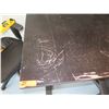 Image 2 : Black Manual Height Adjusting Desk w/ Rolling Armchair & 2 LG Monitors on Mount