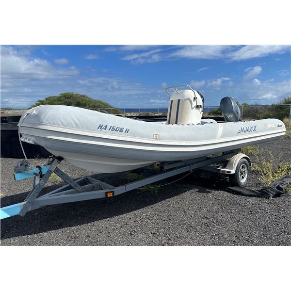 2005 Apex A-20 Open RHIB Boat w/ 2005 Yamaha F115 Outboard Motor, New Cable Steering, Roller Trailer
