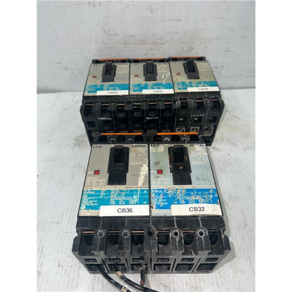 Lot of (5) Siemens Circuit Breakers