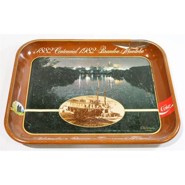 1882-1982 COCA-COLA BRANDON MANITOBA TRAY