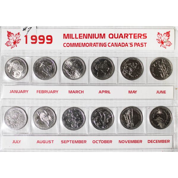 1999 CANADA MILLENIUM UNC 25 CENT COIN SET