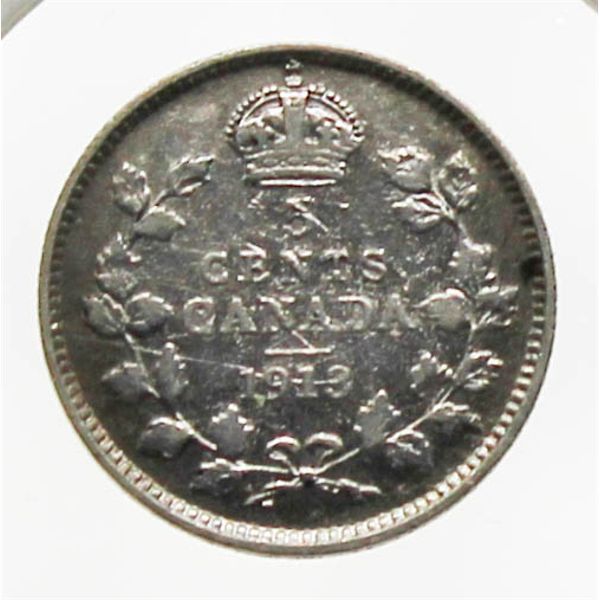 1913 CANADA SILVER 5 CENT COIN