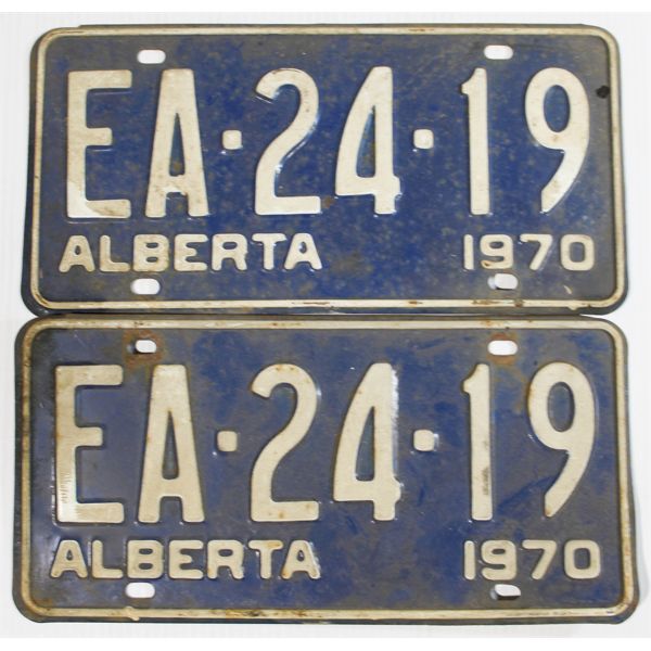 MATCHING 1970 ALBERTA LICENCE PLATES