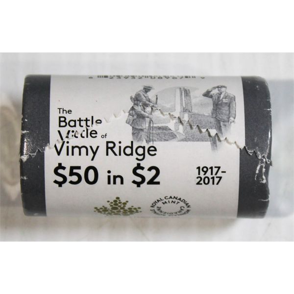 SEALED $50 IN $2 THE BATTLE OF VIMY RIDGE COINS