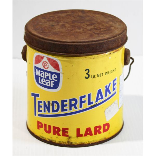 VINT. MAPLE LEAF TENDERFLAKE PURE LARD TIN