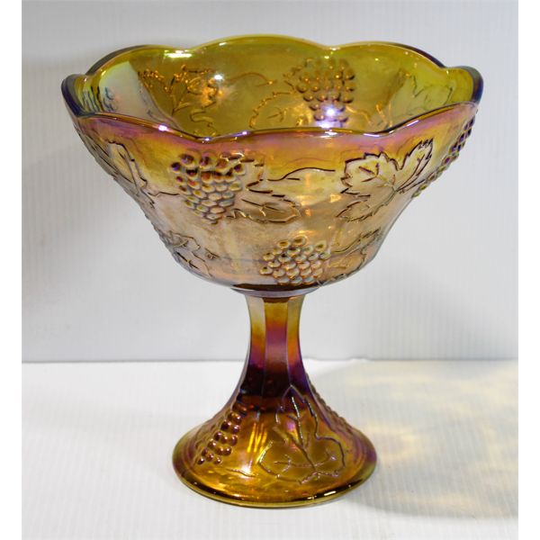 CARNIVAL GLASS BOWL - MEASURES APPROX. 8 1/2"