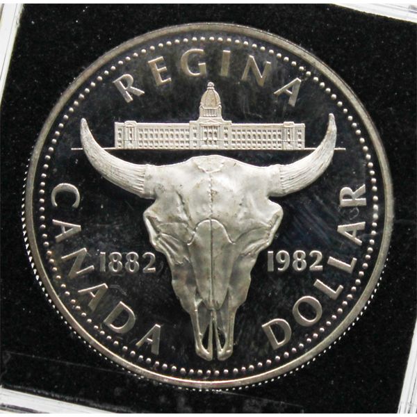 1982 REGINA CANADA PROOF SILVER DOLLAR