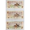 Image 1 : THREE 1986 CANADIAN ROBIN $2 BANK NOTES 