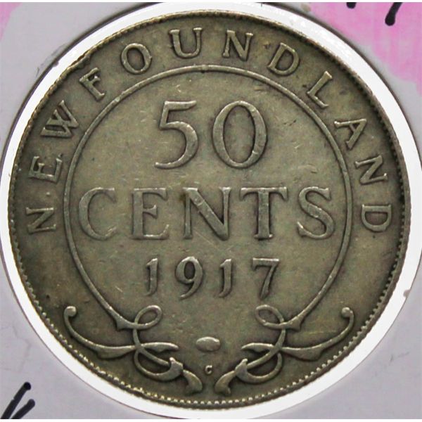 1917 NEWFOUNDLAND SILVER HALF DOLLAR