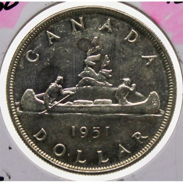 1951 CANADIAN SILVER VOYAGEUR DOLLAR