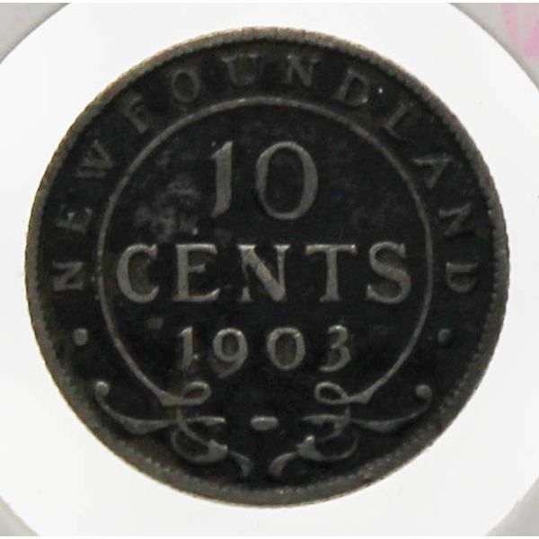 1903 NEWFOUNDLAND SILVER 10 CENT COIN