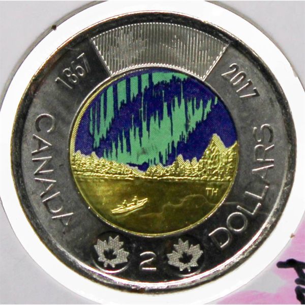 1867-2017 CANADA PROOF GLOW IN THE DARK $2 COIN