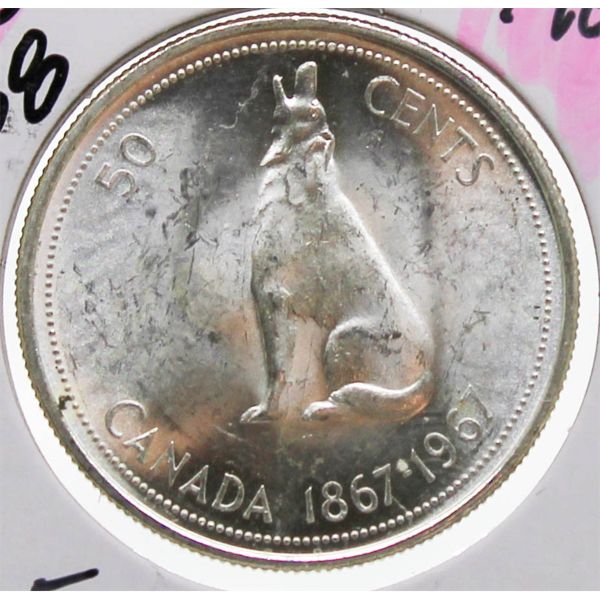 1967 CANADA WOLF SILVER HALF DOLLAR
