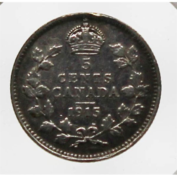 1915 VF SILVER CANADIAN 10 CENT COIN - KEY DATE