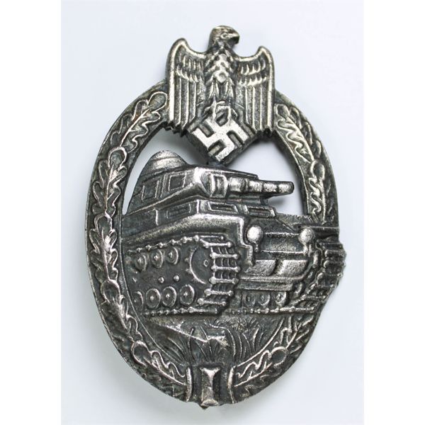 WWII GERMAN PANZER ASSAULT BADGE IN SILVER