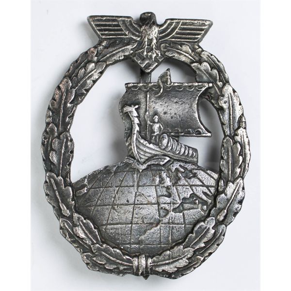 WWII GERMAN AUXILIARY CRUISER BADGE