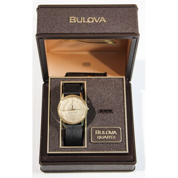 BULOVA UNIVERSITY OF ALBERTA WATCH W/ CASE