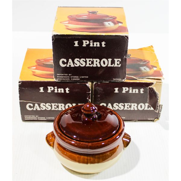 THREE VINT. 1 PINT CASSEROLE DISHES