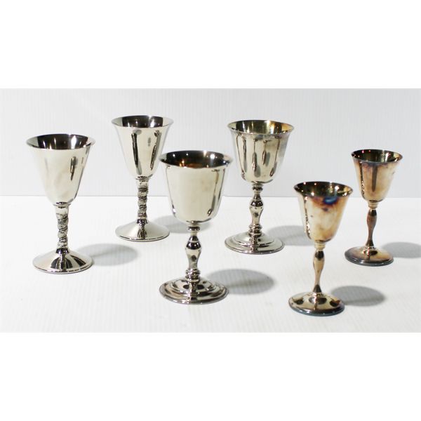 6 SILVER-PLATED GOBLETS.