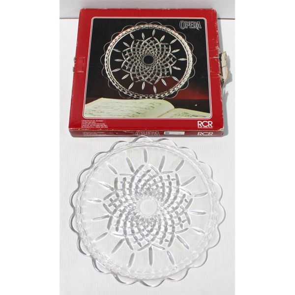 OPERA 24% PBO LEAD CRYSTAL CAKE PLATE W/ BOX