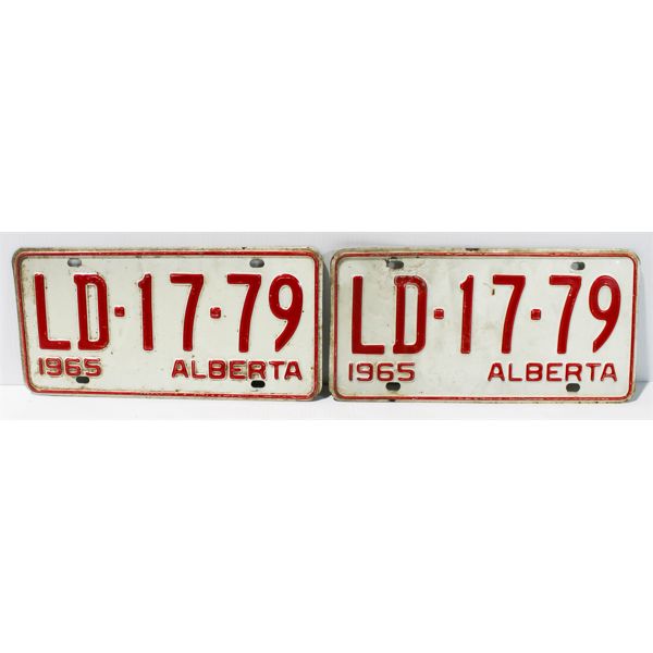 TWO 1964 ALBERTA LICENSE PLATES.