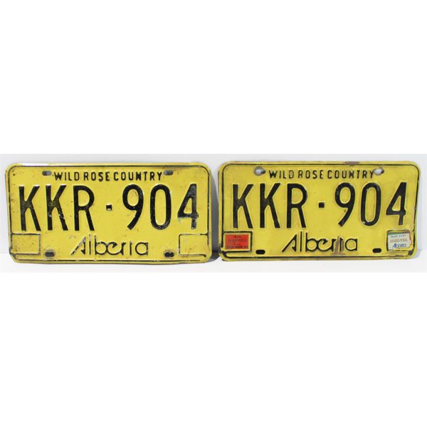 TWO 1994 EDMONTON PLATES & 1982 ALBERTA PLATE.
