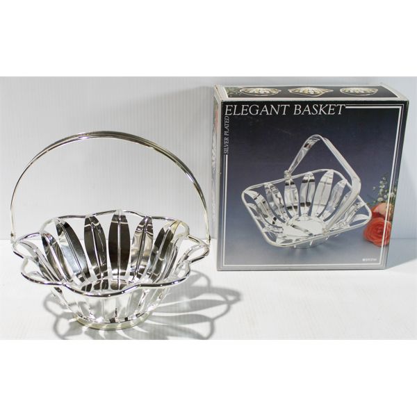 SILVER PLATED ELEGANT BASKET WITH BOX