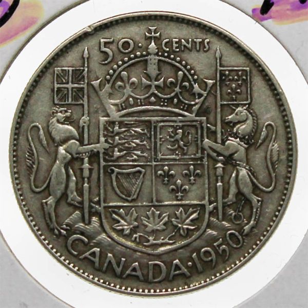 1950 CANADIAN SILVER HALF DOLLAR