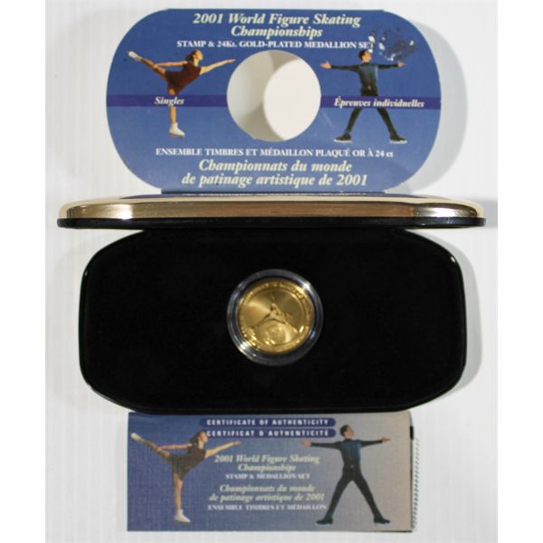 2001 STAMP & 24KT. GOLD-PLATED MEDALLION SET