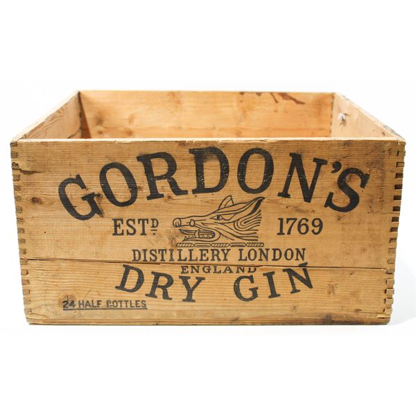 VINT. GORDON'S DRY GIN WOODEN CRATE