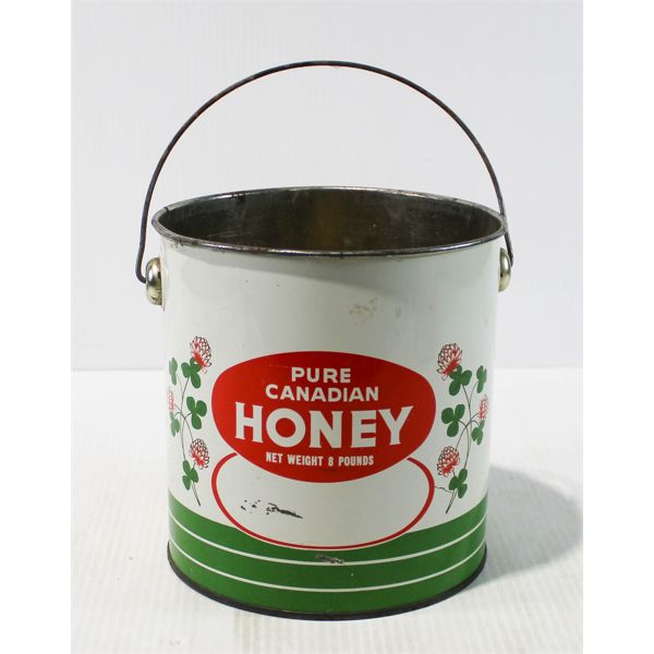 VINT. PURE CANADIAN HONEY 8LB TIN