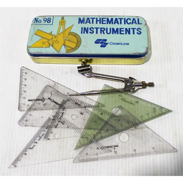 VINT. NO. 98 CROWN LINE MATHMATICAL INSTRUMENTS SET