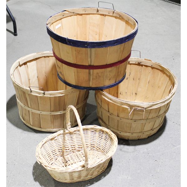 VINT. WEAVED WOOD BASKETS