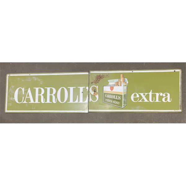 CARROLL'S EXTRA SIZE METAL 2PCS ADVERTISING SIGN