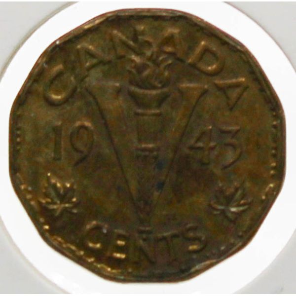 1943 CANADA BRONZE WARTIME NICKLE
