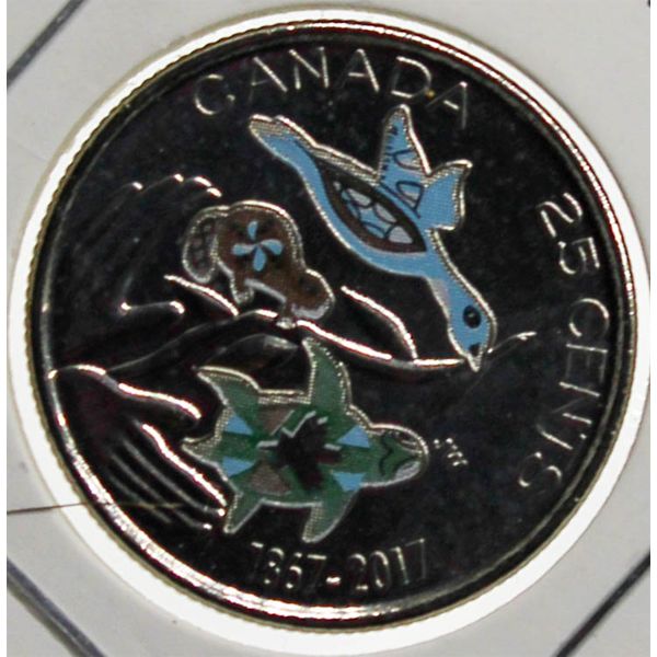 1867-2017 CANADA GLOW IN THE DARK 25 CENT COIN