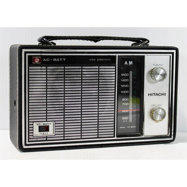 VINT. HITACHI AC-BATT AM RADIO - MODEL TH-850A